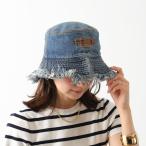 FENDI フェンディ バケットハット FXQ963 AN9J レディース デニム ロゴ刺繍 フリンジ ニットキャップ 帽子 F0RU7/BLUE