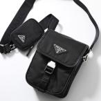 ショッピングプラダ PRADA プラダ ショルダーバッグ 2VD043 2DMH メンズ クロスボディバッグ Re-Nylon xレザー トライアングルロゴ ポーチ付き 鞄 F0002/NERO