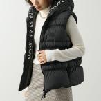 MONCLER Matt Black モンクレール マットブラック ダウンベスト WESER ヴェーザ 1A00025 596IU レディース フーテッド ジレ アイコンパッチ ロゴ 999