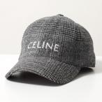 CELINE セリーヌ ベースボールキャップ 2AUS9448V.09GX レディース ウール ロゴ 刺繍 チェック 帽子 グレー