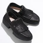 trippen トリッペン ローファー TIGER WAW レディース レザーシューズ フリンジ ラバーソール アーモンドトゥ 靴 BLACK