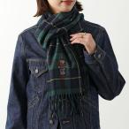 Polo Ralph Lauren ポロ ラルフローレン マフラー HOLIDAY TARTAN BEAR SCARF PC1230 レディース ウール チェック ベア 刺繍 フリンジ 470