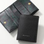 MARNI マルニ 二つ折り財布 PFMOQ14Q06 LV688 メンズ レザー ロゴプリント マーブル 小銭入れあり ミニ財布 Z1U12