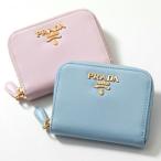 PRADA プラダ コインケース 1MM268 QWA レディース レザー カードケース ミニ財布 パスケース メタルロゴ ラウンドファスナー カラー2色