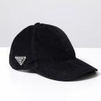 PRADA プラダ ベースボールキャップ 2HC274 1JHC メンズ コーデュロイ トライアングルロゴ 帽子 F0002/NERO