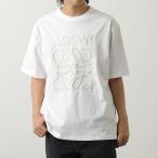 LOEWE ロエベ Tシャツ H526Y22XAG メンズ クルーネック 半袖 コットン ルーズフィット アナグラム ロゴ 刺繍 2120/OFF-WHITE