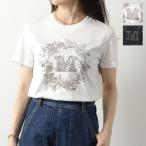 MAX MARA マックスマーラ 半袖 Tシャツ ELMO エルモ レディース クルーネック コットン 刺繍 ラインストーン装飾 カラー2色