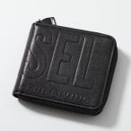DIESEL ディーゼル 二つ折り財布 DSL 3D BI-FOLD COIN ZIP XS X09896 P0503 メンズ ラウンドファスナー ロゴ ミニ財布 小銭入れあり T8013
