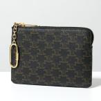 CELINE セリーヌ コインケース 10C662BTA.38NO メンズ トリオンフ柄 レザー キーリング付き  カードケース ミニ財布 フラグメントケース Black