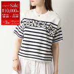 MONCLER モンクレール Tシャツ GIROCOLLO TRICOT 9C00006 M1367 レディース 半袖 カットソー ボーダー ロゴパッチ クルーネック P07