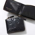 COMME des GARCONS コムデギャルソン 二つ折り財布 POLKA DOTS EMBOSSED SA7100NE メンズ レディース ラウンドファスナー 小銭入れ付 BLACK