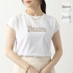 HERNO ヘルノ Tシャツ INTERLOCK JERSEY JG000211D 52009 レディース ラインストーン ロゴ ラウンドネック カラー3色