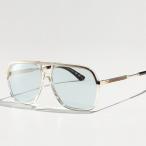 GUCCI グッチ サングラス GG0200S メンズ ティアドロップ型 メガネ 眼鏡 GGロゴ アイウェア 005/YELLOW-GOLD-LIGHT-BLUE
