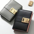 FERRAGAMO フェラガモ 二つ折り財布 22 0633 レディース レザー ガンチーニ ミニ財布  メタル  カラー3色