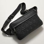 FERRAGAMO フェラガモ ボディバッグ 24 1480 メンズ ガンチーニ モノグラム レザー エンボス加工 鞄 001 NERO