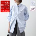 PRADA プラダ シャツ P497GR 14JW レディース ブラウス 長袖 エンブロイダリー オックスフォードコットン ロゴ刺繍 オーバーサイズ カラー2色