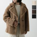 NUS ヌース ボアジャケット テディベア 34524 レディース エコファー ウール混  ムートン ミドル丈 テーラー コート カラー5色