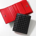 ショッピングスタッズ Christian Louboutin クリスチャンルブタン 二つ折り財布 Paros パロス 1165160 メンズ レザー スタッズ装飾 小銭入れあり CM53/BLACK-BLACK