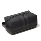 BURBERRY バーバリー セカンドバッグ MS WASHBAG 8070279 メンズ チェック トラベルポーチ ハンドル付き ロゴメタル 鞄 A1208/CHARCOAL