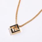 FENDI フェンディ ネックレス FOREVER フォーエバー 8AK891 B09 レディース FFロゴ ペンダント アクセサリー F0A1F/SOFT-GOLD+BLACK