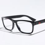 GUCCI グッチ メガネ GG0174O メンズ レディース スクエア型 黒縁 めがね 眼鏡 ロゴ セルフレーム アイウェア 伊達メガネ 005/BLACK-BLACK-TRANSPAREN