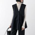 ショッピングセレモニー anana アナナ ベスト a66-004 レディース ペプラム ボンディング ノースリーブ ジレ セレモニー対応可 BLK