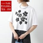 MARNI マルニ Tシャツ THJE0333P4 USCX40 レディース 半袖 カットソー コットン クロップド丈 ロゴ クルーネック 花 D1W01/LILY-WHITE