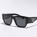 PRADA プラダ サングラス SPR 10Z メンズ スクエア型 セルフレーム フルリム アジアンフィット トライアングルロゴ メタルロゴ アイウェア 1AB-5S0/BLACK