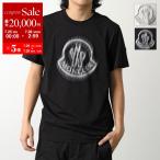 MONCLER Matt Black モンクレール マットブラック Tシャツ 8C00004 89A17 メンズ クルーネック 半袖 カットソー ロゴT ラバーパッチ コットン ロゴ