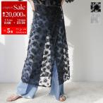 TORRAZZO DONNA トラッゾドンナ  Fringe Sequins Wrap Skirt 6250-562 レディース 花柄 フリンジ スパンコール シースルー カラー2色