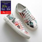 FERRAGAMO フェラガモ スニーカー 0742779 BORG PRINT ボルグ レディース フローラルプリント ロゴ ローカット レースアップ シューズ 靴 WHITE