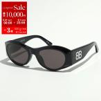 BALENCIAGA バレンシアガ サングラス BB0396SK レディース メンズ オーバル型 フルリム セルフレーム ロゴ アイウェア 001/BLACK-BLACK-GREY