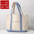 SPORTY＆RICH スポーティアンドリッチ トートバッグ ACAW233 レディース キャンバス地 ショッピングバッグ ロゴ 刺繍 NATURAL/Sky-Blue