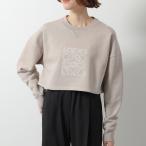 LOEWE ロエベ トレーナー S359Y24X47 レディース クロップド丈 アナグラム ロゴ刺繍 クルーネック スウェット 2210/DARK-BEI