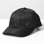 EMPORIO ARMANI エンポリオアルマーニ ベースボールキャップ EM001962 AF13454 メンズ ナイロン メタルロゴ 6パネル 帽子 UC001/BLACK-BEAUTY