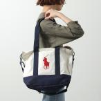 Polo Ralph Lauren ポロラルフローレン トートバッグ 9AR023 レディース ショルダーバッグ コットン ポニー刺繍 鞄 BDF/WHITE/NEWPORT-N