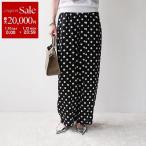 ショッピング水玉 CEaRET シーレット バレルパンツ 252005 レディース ドット柄 サテン イージーパンツ タックパンツ ワイドパンツ 水玉 529