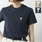 ami paris アミパリス Tシャツ Ami de Coeur HTS060.724 レディース 半袖 カットソー コットン クルーネック ハート ロゴ 刺繍 カラー2色