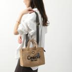COACH コーチ かごバッグ CAM62 レディース カーゴ トートバッグ 26 ショルダーバッグ ペーパーストロー ハンドバッグ ロゴ 刺繍 鞄 B4/NATURAL