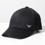 EMPORIO ARMANI エンポリオアルマーニ ベースボールキャップ EX000004 AF12603 メンズ コットン イーグル ロゴ 刺繍 帽子 UC001/BLACK-BEAUTY