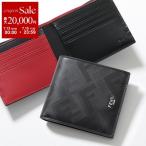 FENDI フェンディ 二つ折り財布 Bi-Fold Wallet 7M0169 AJF4 メンズ レザー FF柄 ズッカ柄 バイカラー 小銭入れなし ミニ財布 F19KP/BLACK