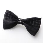 CHANEL シャネル ボウ バレッタ AAB048 B20489 レディース チェック柄 シルクメッシュ リボン ココマーク ロゴ刺繍 ヘアクリップ U0818