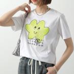 MM6 KIDS エムエムシックス メゾンマルジェラ キッズ 半袖 Tシャツ M60805 MM04I レディース ガールズ コットン カットソー クルーネック ロゴ M6100