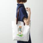 Polo Ralph Lauren ポロラルフローレン トートバッグ 405970414 レディース ポロベア コットン レザー 鞄  001/WHITE