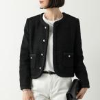 ショッピングセリーヌ CELINE セリーヌ チェルシージャケット 2V34T593V.38NO レディース カシミヤ パイピング ノーカラー クラシックフィット クルーネック ブラック