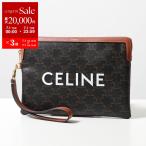 CELINE セリーヌ クラッチバッグ 10J502FES.04LU 10J502BZQ.04LU レディース スモールポーチ トリオンフ レザー キャンバス ストラップ付 ロゴ プリント 鞄