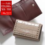 J&M DAVIDSON 三つ折り財布 BICOLOUR FOLD WALLET WITH STUDS SFLW-1BC-ECXX レディース レザー クロコ型押し スタッズ ミニ財布 951S/WARM-TAUPE