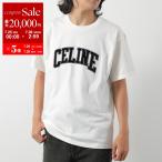 CELINE セリーヌ Tシャツ RX0AY671Q.01OB レディース ルーズ ロゴT コットン 半袖 カットソー フロッキープリント クルーネック オフホワイト