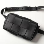 BOTTEGA VENETA ボッテガヴェネタ ボディバッグ カセット 668572 VMAY1 メンズ ベルトバッグ マキシイントレチャート 鞄 8425/BLACK-GOLD 668572VMAY18425