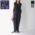 Eimee Law エイミーロウ セットアップ 84296F レディース ティアード フリル ジレ パンツ ストライプ ノースリーブ カラー2色